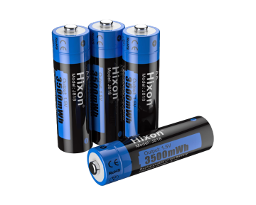 Hixon 4-Pack Lithium Oplaadbare AA Batterijen (1.5V Constant Voltage, 3500 mWh)