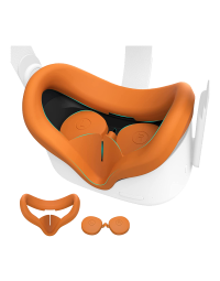 (EOL) KIWI design Siliconen Gezichtsmasker met Lensbeschermer voor Quest 2 (Oranje)