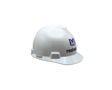 RealWear MSA V-Gard Front Brim Hard Hat with RealWear Logo