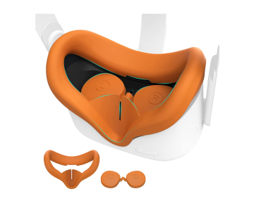 (EOL) KIWI design Siliconen Gezichtsmasker met Lensbeschermer voor Quest 2 (Oranje)